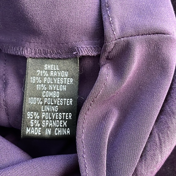 Adrianna Papell Purple Shutter Pleat Cocktail Sleeveless Tiered Flutter Lined - Picture 15 of 16